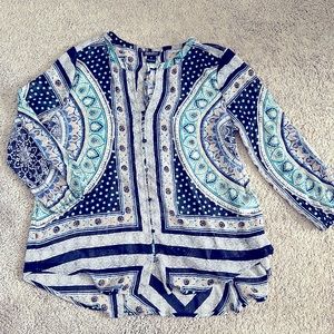 Lucky Brand Grecian sheer blouse